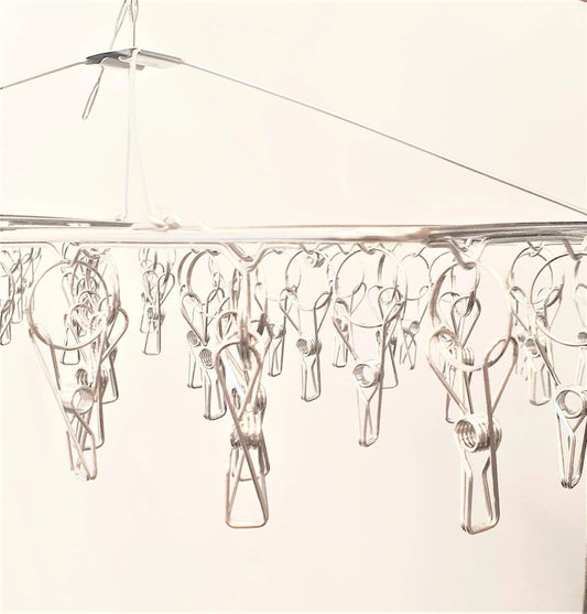 bare and co stainless steel peg hanger 52 pegs close up