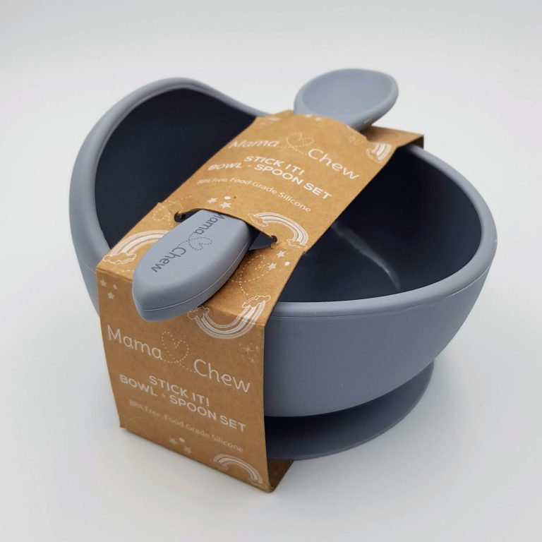 Mama Chew STICK IT! Silicone Suction Bowl + Spoon Set