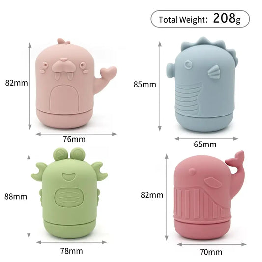 Silicone Squeezable Bath Toy Set