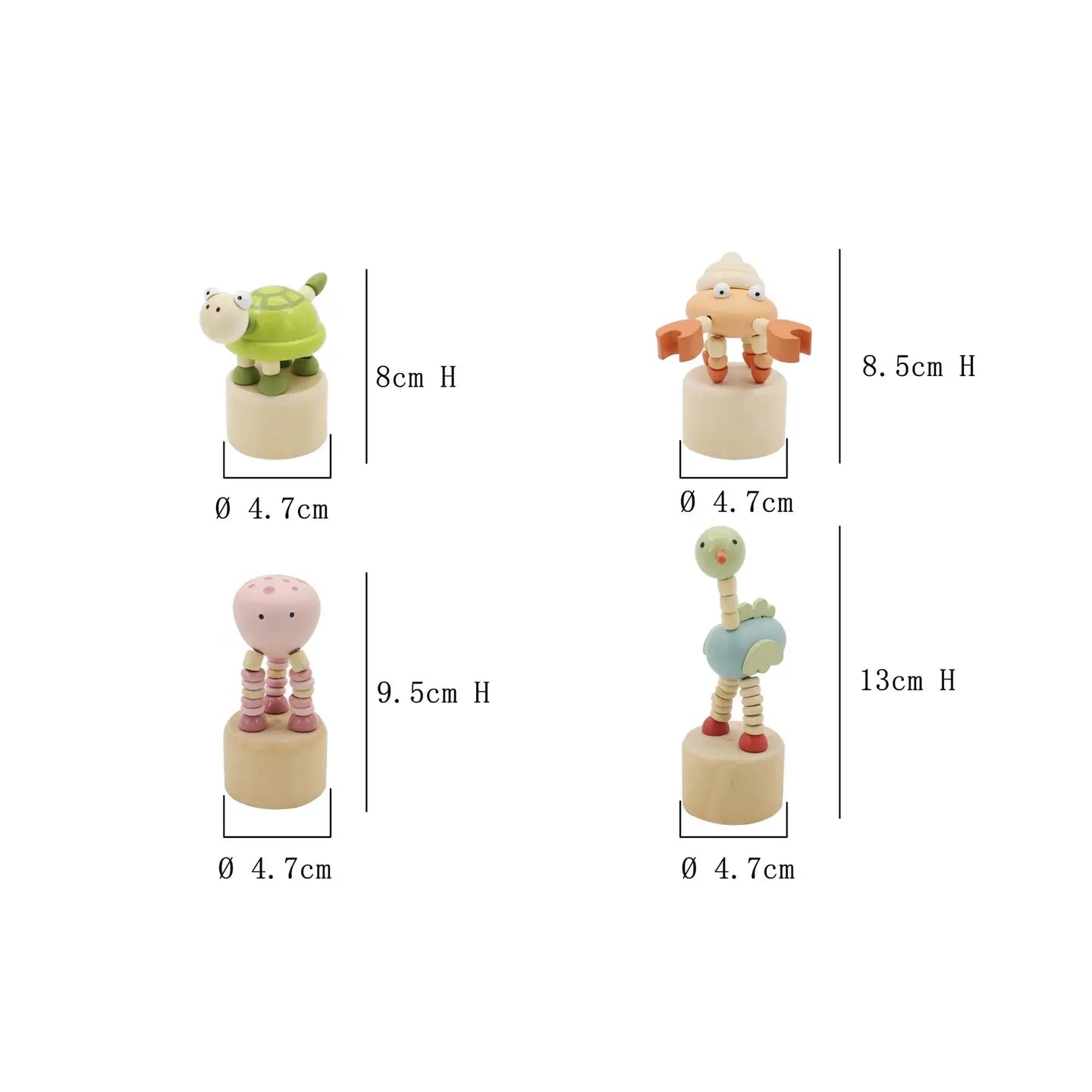 Wooden Sea Animal Push Toy