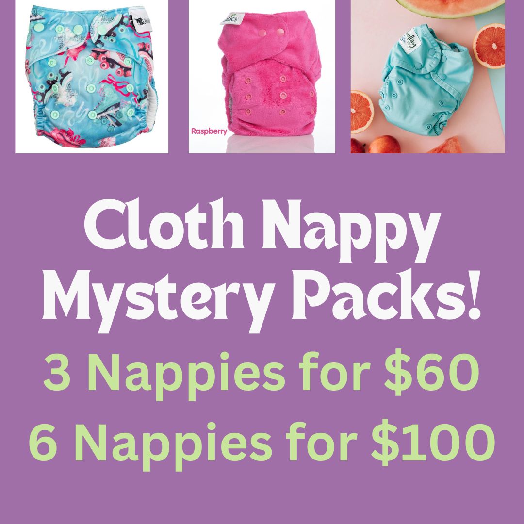 Cloth Nappy Mystery Pack - 3 Nappies for $60 or 6 Nappies for $100