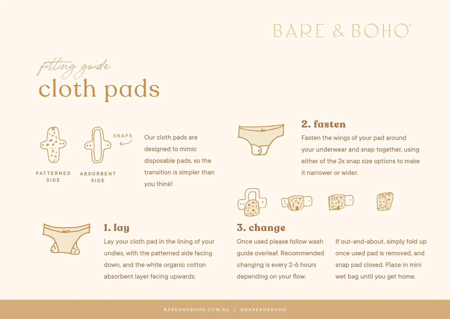 Bare and Boho Cloth Pads - Medium