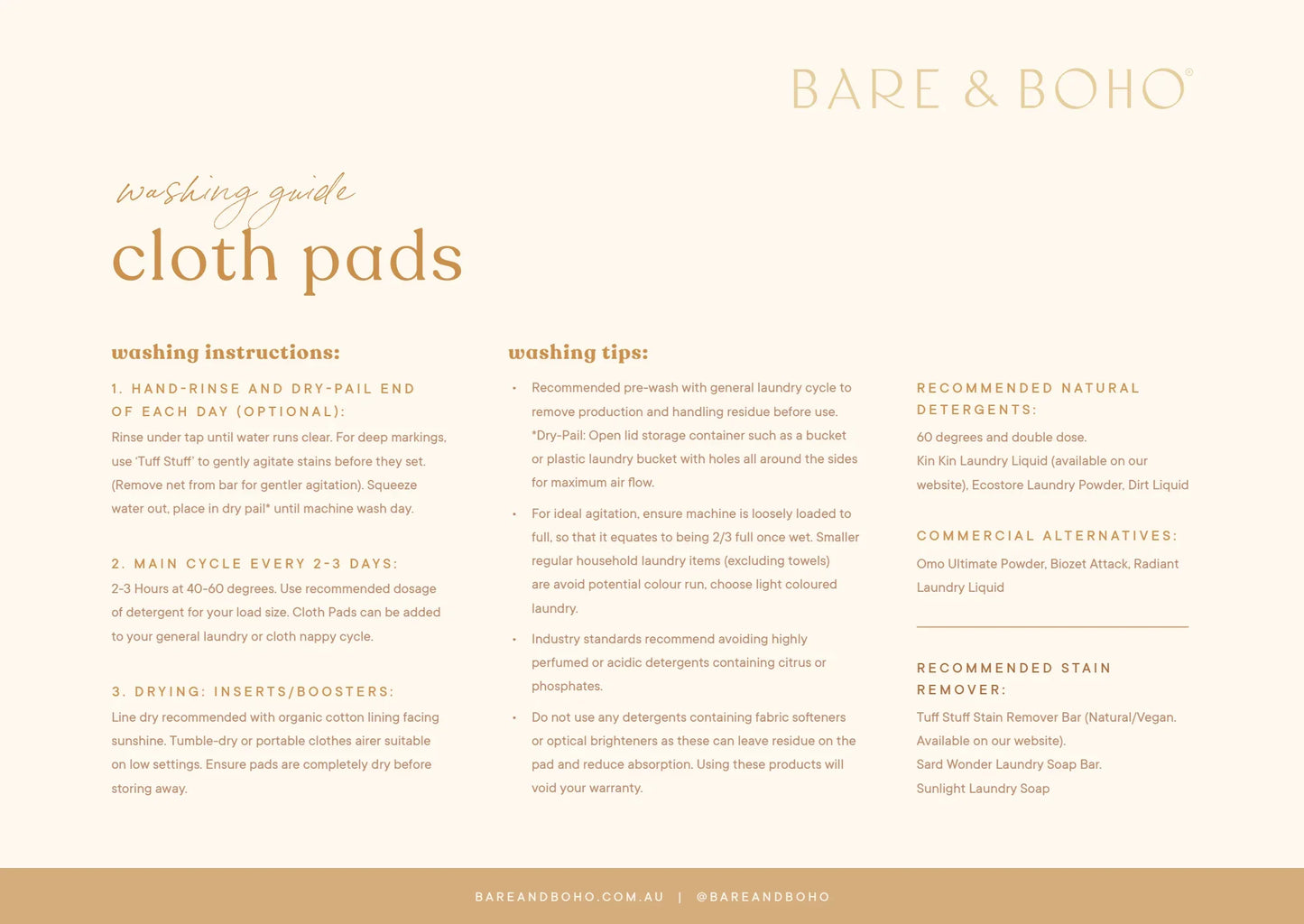 Bare and Boho Cloth Pads - Medium