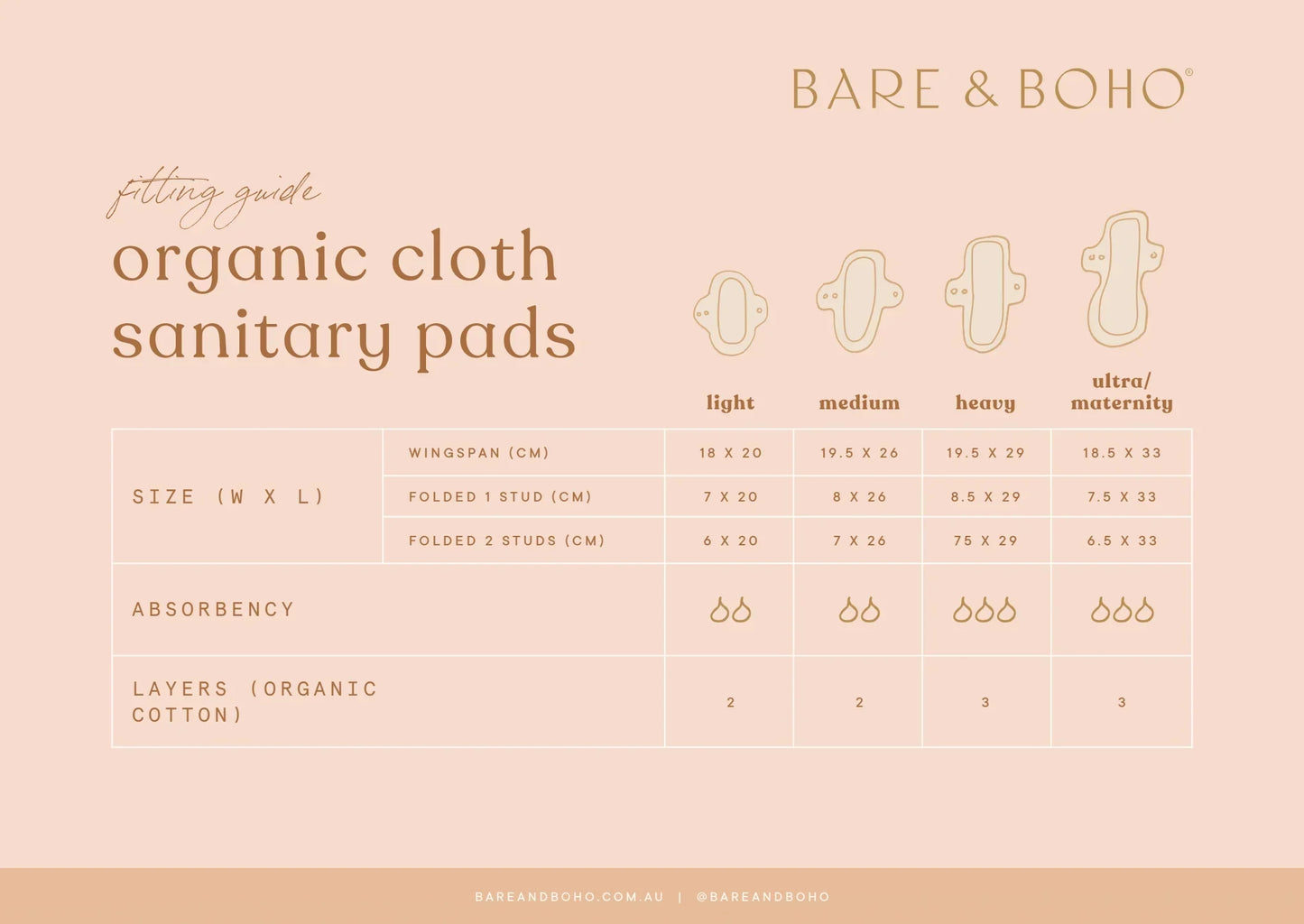 Bare and Boho Cloth Pads - Ultra