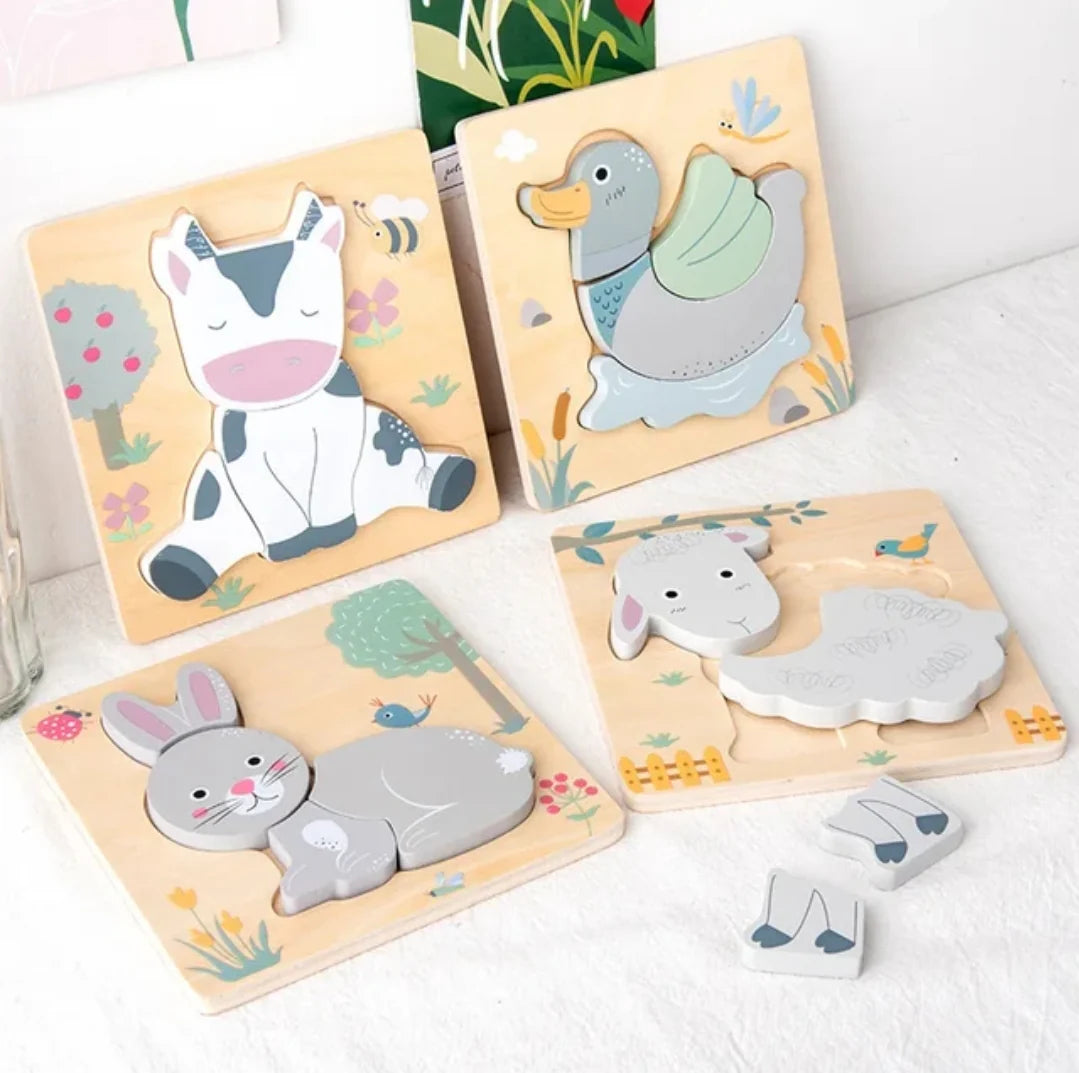 Small Animal Puzzle - Natural
