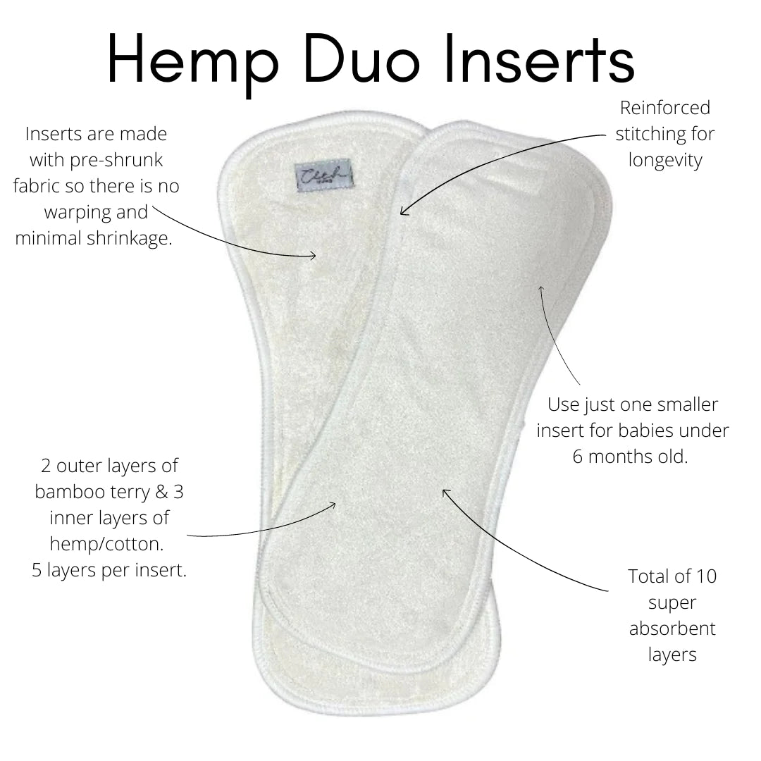 Pixie Cloth Nappy with Hemp Duo