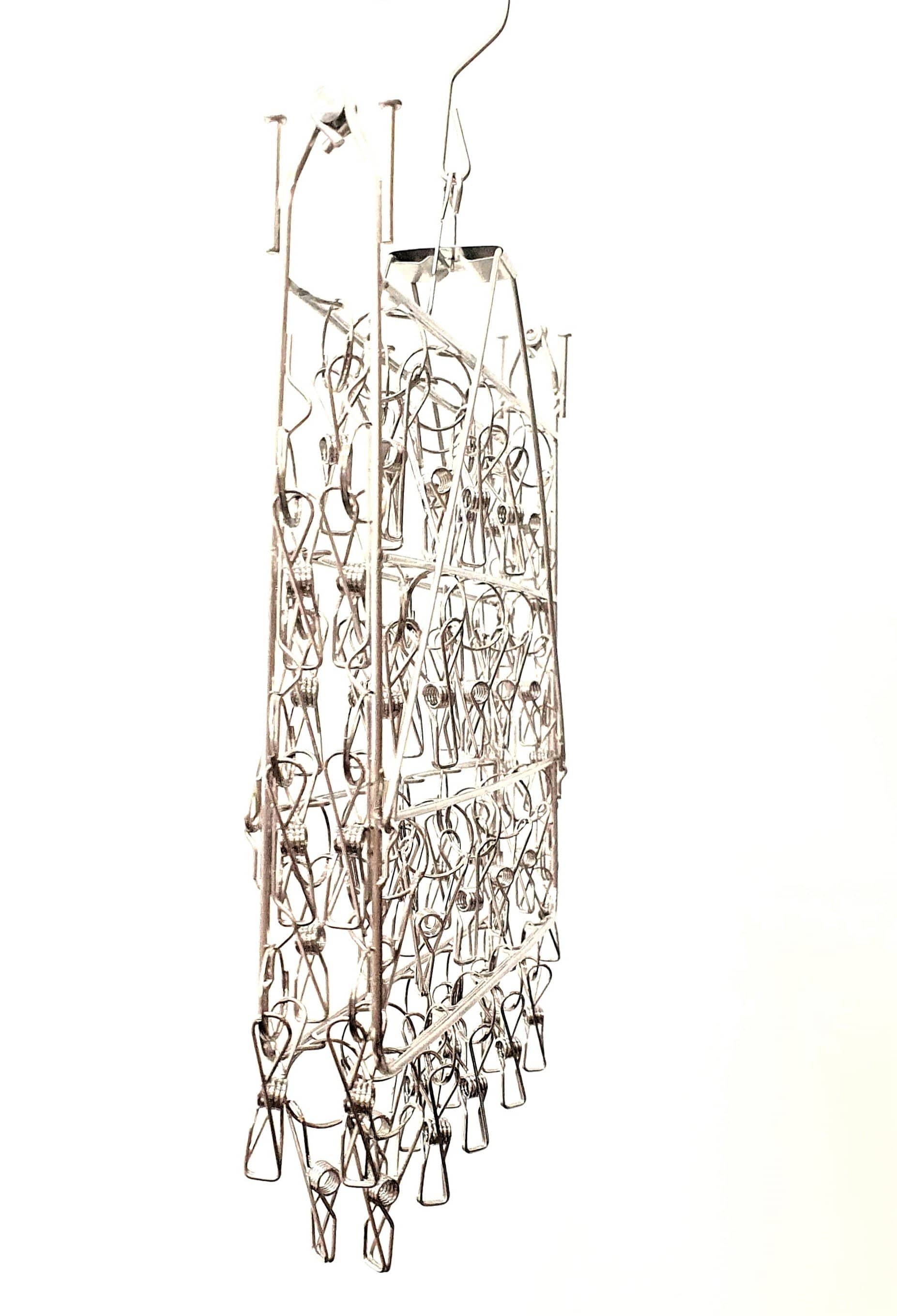 bare and co stainless steel peg hanger 52 peg side view folded up