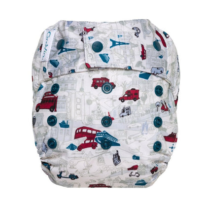 GroVia Hybrid Nappy Shell - Have Baby Will Travel - Hook and Loop