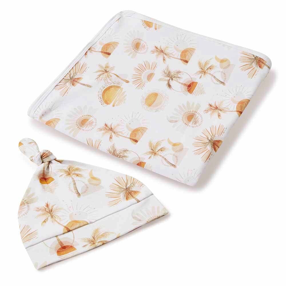 Snuggle Hunny Jersey Wrap and Beanie Set